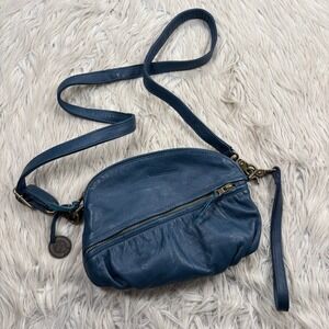 Wanderers Travel Co Leather Beatrice Crossbody Clutch Bag Azzurra Blue Boho